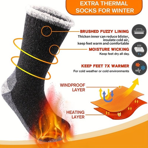 6 Pairs MERINO WOOL THERMAL HEAVY DUTY EXTRA THICK Quality WORK SOCKS Wool AUS - Picture 4 of 12