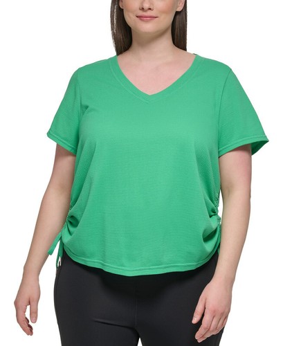 Calvin Klein Performance Women's Plus Size Textured T-Shirt (Clover, 2X)