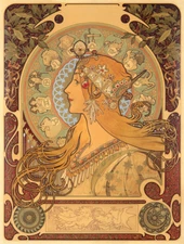 Zodiac 1896 Alphonse Mucha Vintage Giclee Poster or Canvas Print 18x24