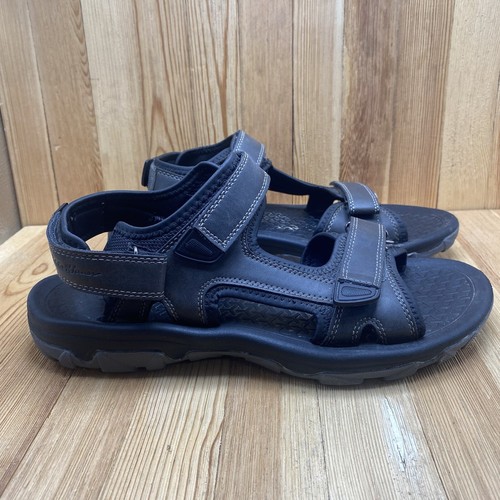 Eddie Bauer Sandalen Herren Größe 10 schwarz offene Zehenpartie verstellbarer Riemen 0459