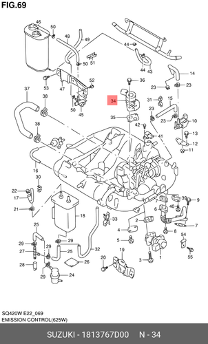 Genuine 1999-2005 Suzuki Grand Vitara Idle Air Speed Control Valve 18137-67D00 - Picture 4 of 5