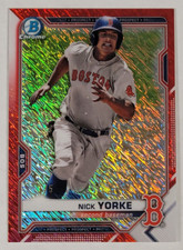 2021 Bowman Chrome Prospect Red Shimmer Refractor NICK YORKE 1/5 Red Sox