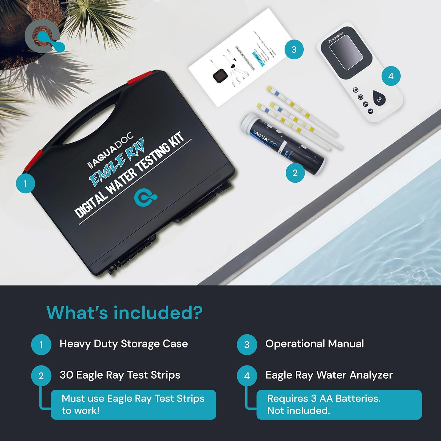 Digital Water Testing Kit - Digital Hot Tub Water Tester for Pool - Digital Chlo