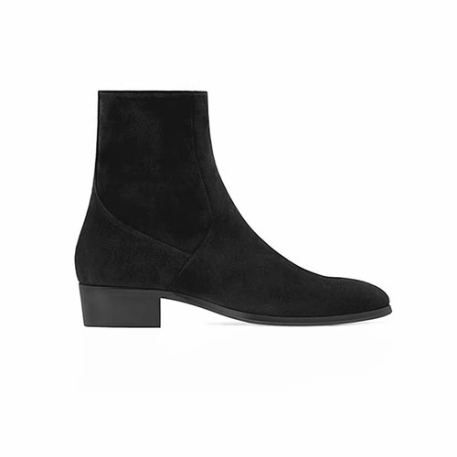 Stivaletti uomo chelsea stivaletti vera pelle scamosciata scarpe British western tacco zip - Foto 22 di 31