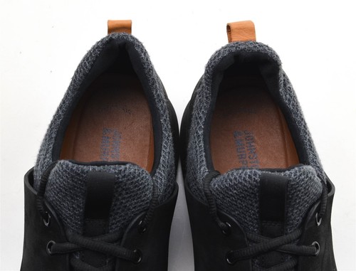 Johnston & Murphy Amherst Shoes Size 10.5 M Black Dark Gray Suede Leather Knit - Picture 8 of 10