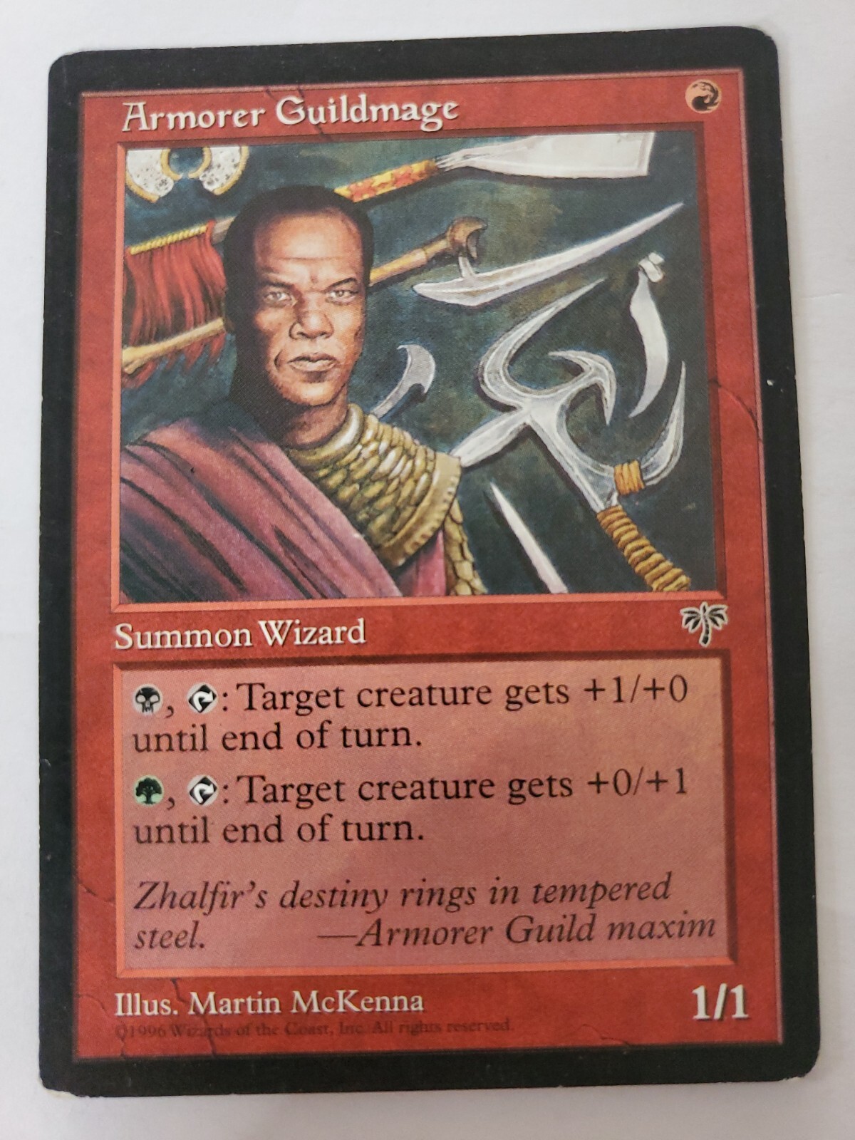 MTG Magic The Gathering Card Armorer Guildmage Summon Wizard Red Mirage 1996