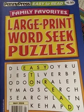 Large-Print Word Seek Puzzles Family Favorites 