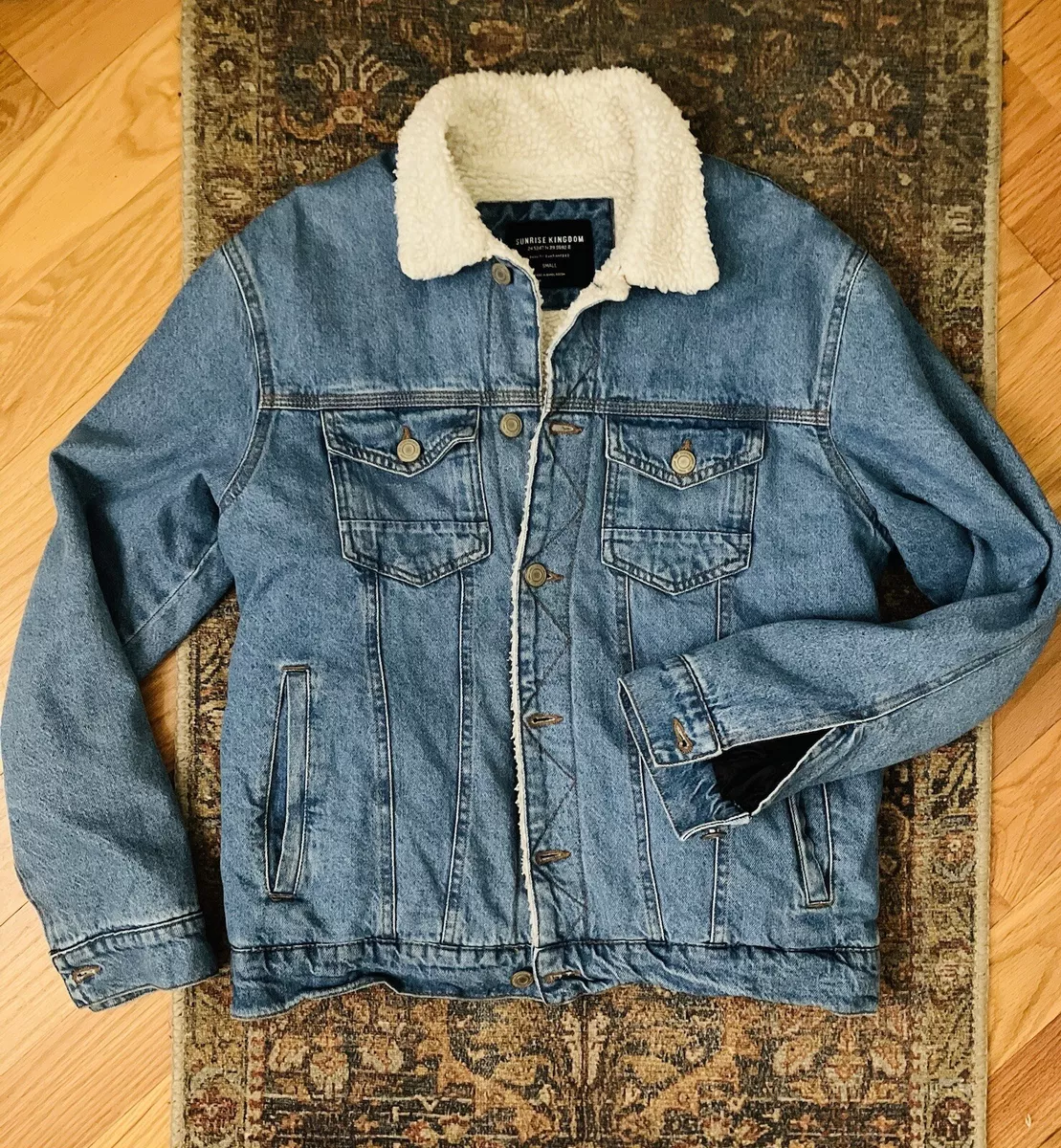 Sunrise kingdom men s small denim Sherpa trucker jacket