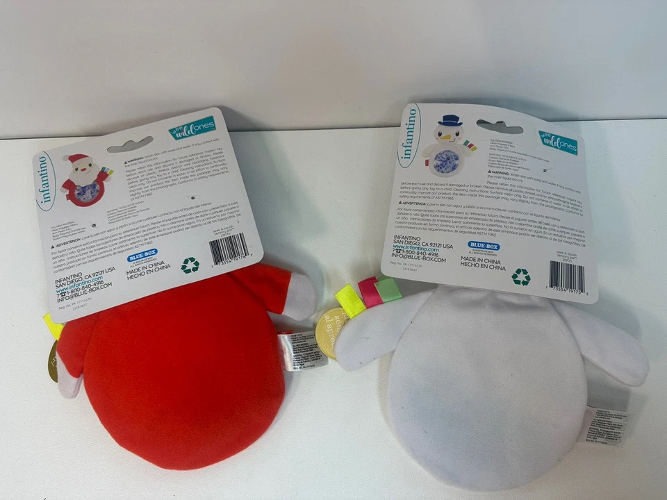 НОВЫЕ сенсорные приятели Infantino Seek & Squish: Санта и снеговик с гелевыми бусинами на животе - Изображение 4 из 4