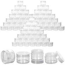 100 Count Refillable Sample Containers with Lids Cosmetic Jars 15 Gram Empty ...