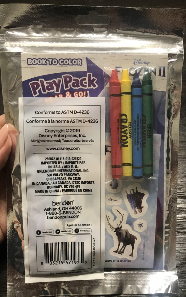 Disney Frozen 2 Play Pack W/Crayons, Stickers, Coloring Book - Image 2 of 2