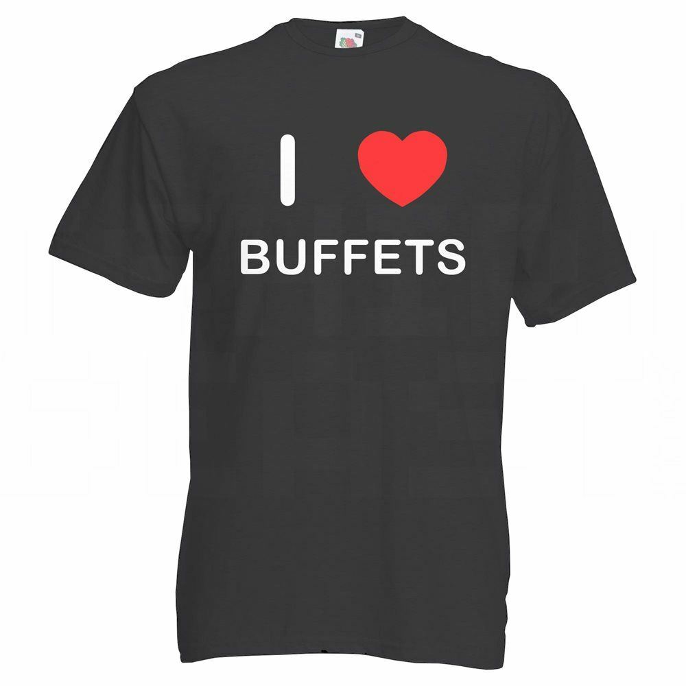 Buffets I Love T-Shirt Tee Erwachsene Rundhals Kurzarm