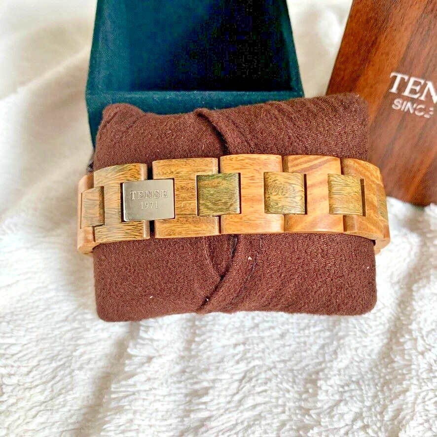 Tense Reloj Hombre Colección Madera "Tostado" Madera 8" Cerrado con Manual Batería Nueva Foto 2 de 4