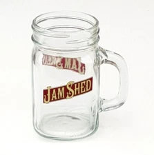 JAM SHED UNLIDDED WINE GLASS/JAR JAM SHED BRANDING 120Z BRAND NEW £7.99