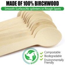 Disposable Wooden Spoons Wood Cutlery Spoon Tasting Sampling Taster Spoons