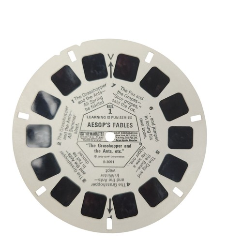 Vintage 1959 GAF View-Master Aesops Fables 3 Reel Set B309 w/Booklet & Reels - 第 4/11 張圖片