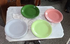 SET OF 4 VINTAGE GENUINE FIESTA WARE HLO USA 7.5"  SALAD PLATES ◇ NO CHIPS