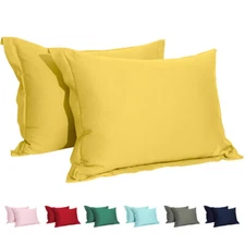 100% Cotton Sateen Pillow Sham Ultra Soft Pillow Cover 2 Pack 10 Colors