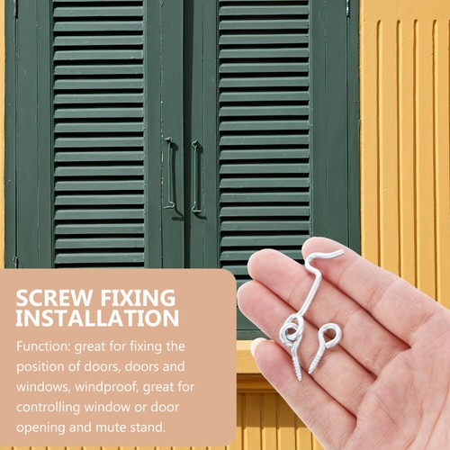 4 Sets Screen Door Barn Latch Eye Swivel Window Hook Gate Cabin Hardware New - Picture 5 of 11