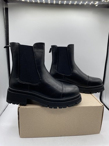 Bacia Chelsea Boots Womens Fashion Ankle Platform Chunky Combat Booties, Sz: 10 - Picture 1 of 16