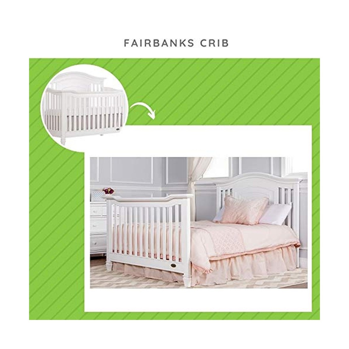 CC KITS Full-Size Conversion Kit Bed Rails for Evolur Cribs (White