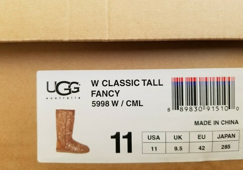 5998 UGG Australia CLASSIC TALL FANCY RARE Logo Print Boots US 11 42 LOVE SHOES - Picture 7 of 7