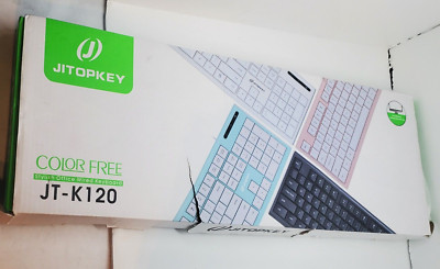 JITOPKEY K120 Wired Keyboard Ultra-Thin, Full Size US Layout Computer Keyboar
