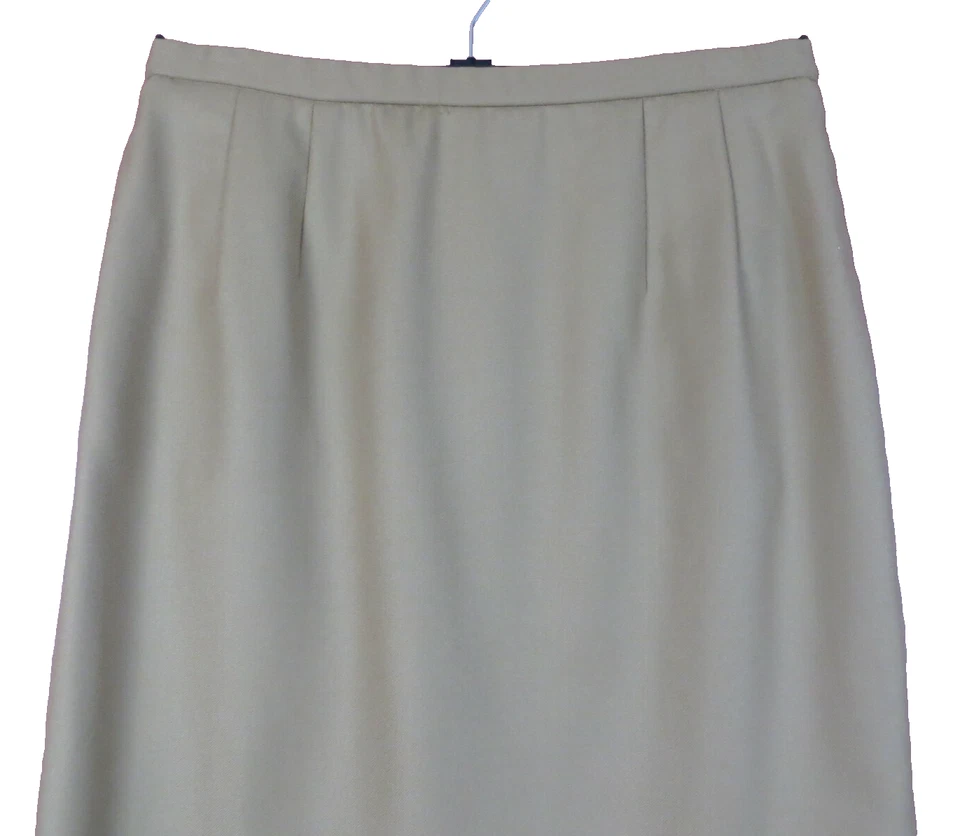 SK16548- PENDLETON Women 100% Virgin Wool Straight Pencil Skirt Pockets Beige 12 - Image 3 of 4