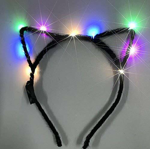8 Katzenohr aufleuchtend blinkendes Stirnband Katze LED leuchten Haarbänder leuchten im Dunkeln - Bild 2 von 5