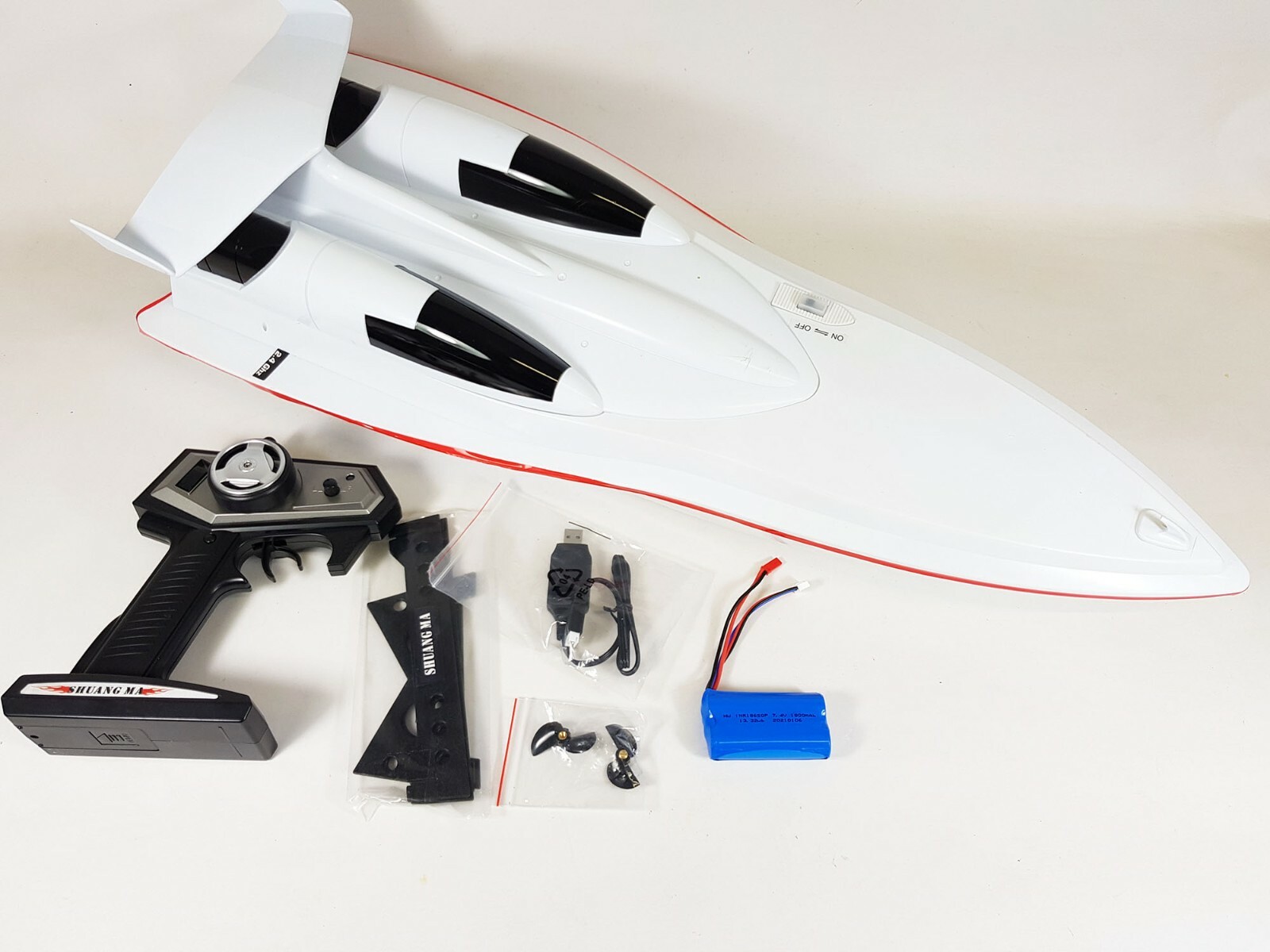 NEW HUGE 2.4g White Remote Control RC Atlantic Racing Speed Boat Yacht RTR Toy Limitowana ilość, standard