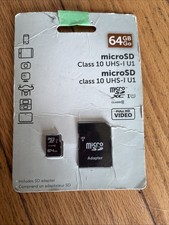 Memory Card CL10 UHS-I U1 64GB microSD  Adapter
