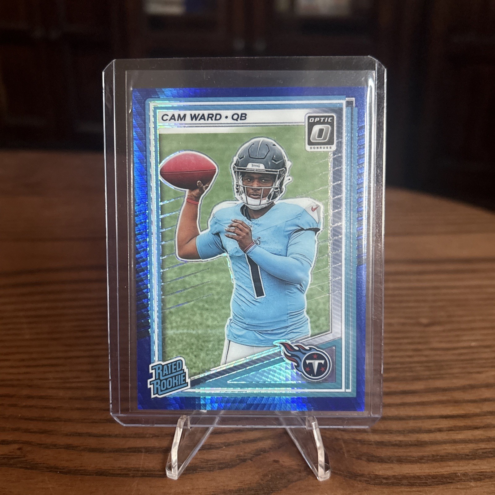 2025 Panini Donruss Optic  Cam Ward Rated Rookie Blue Prizm Titans NFL #293