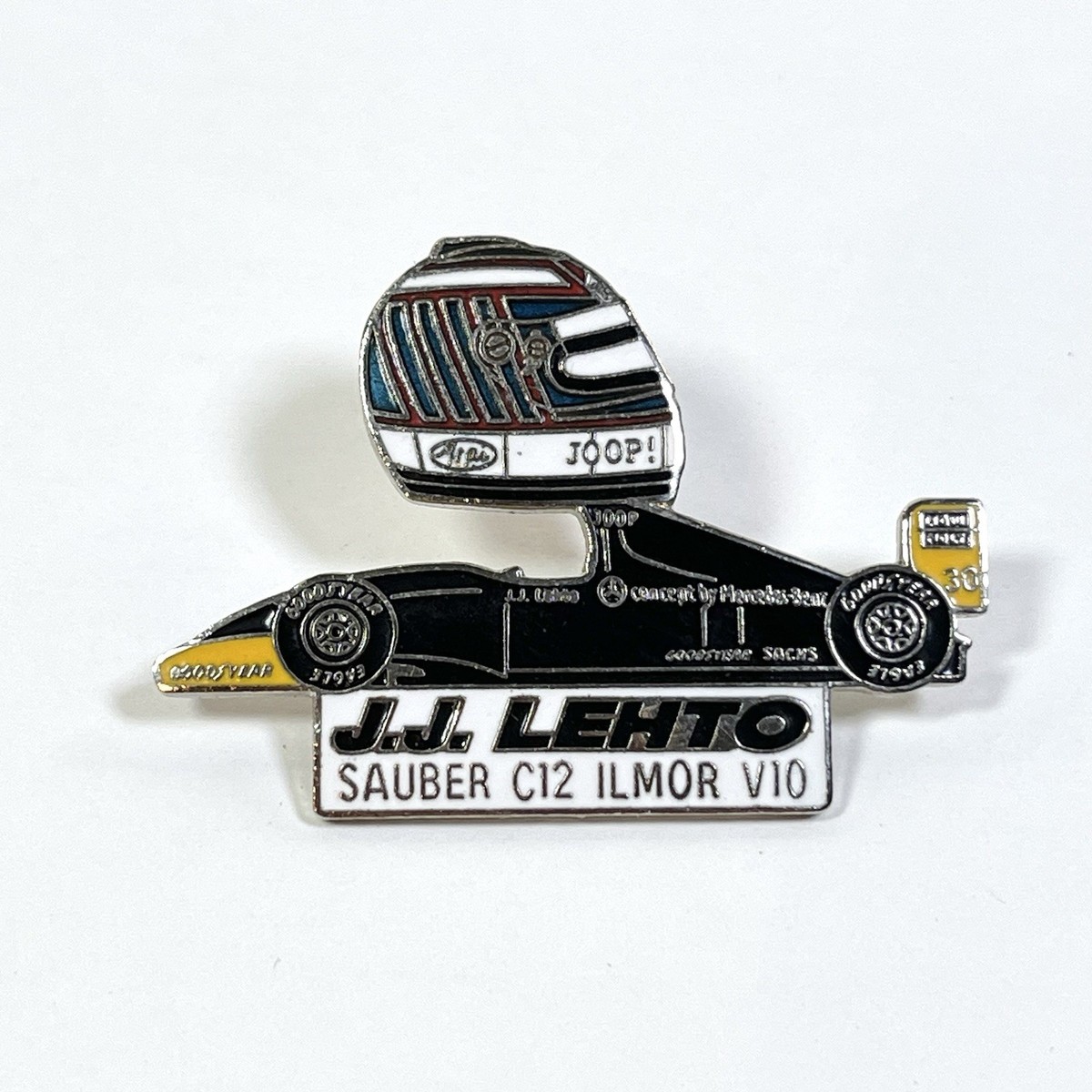 J.J. Lehto 1993 Formula 1 Sauber C12 Ilmor V-10 Cloisonné Pin