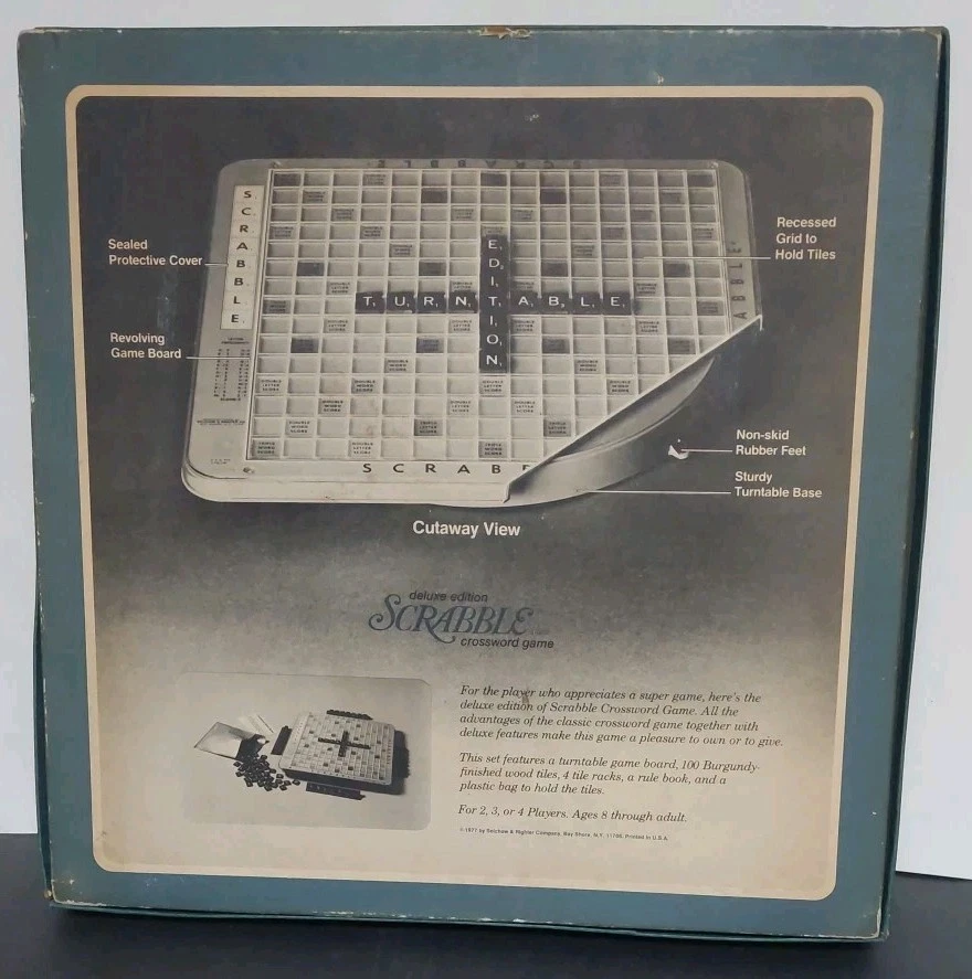 Scrabble Deluxe Edition Turntable Complete 1977 - Selchow & Righter USA - Image 2 of 4