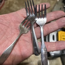 Vintage Sanitoy Stainless Steel 5" Baby Child Toddler Fork Flatware