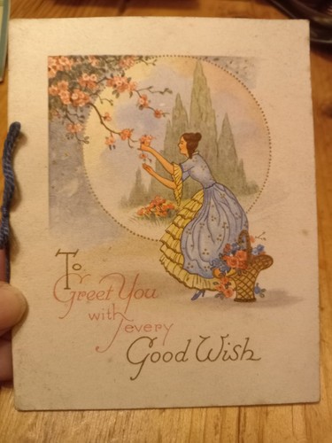 1939 Greeting Card Crinoline Fashion Print Vintage #2 - Picture 1 of 1