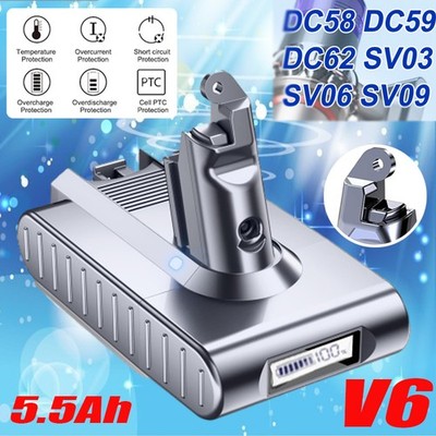 For Dyson V6 Motorhead Slim Fluffy Handheld Vacuum Battery with LED Indicator