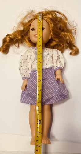 American Girl Wellie Wishers Doll Willa Ginger Red Hair Amber Eyes Purple Dress - Picture 4 of 12