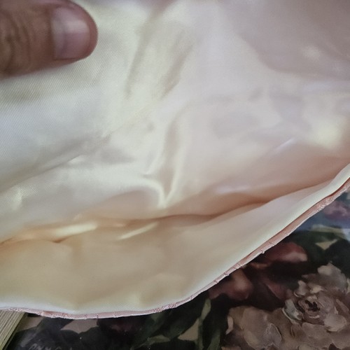 Borsa a marsupio vintage anni 40 rosa pallido raso floreale metà secolo - Foto 4 di 11