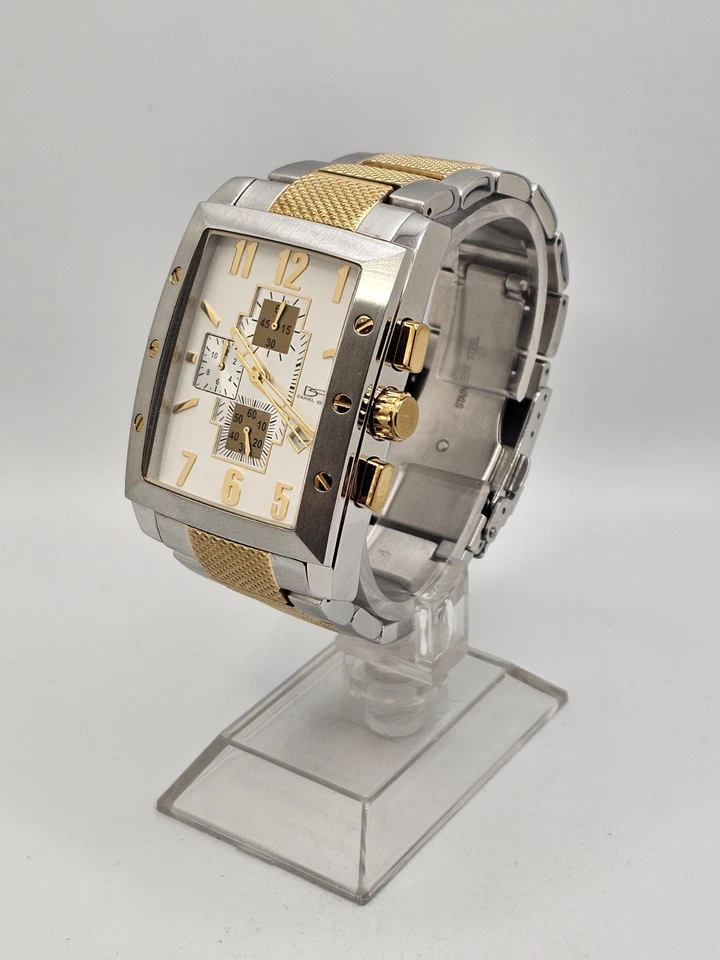 Raro Reloj DANIEL STEIGER Modelo 389 Dos Tonos Para Hombre Cronógrafo Fecha Acero Inoxidable WR Foto 4 de 4