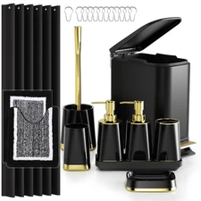 Bathroom Accessories Set - 23PC Black Bathroom Set, Bathroom Sets with Shower...