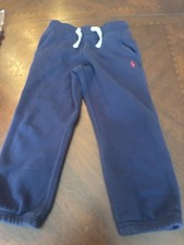 Polo Ralph Lauren Fleece Sweatpants Kids Size 5 Navy Blue Pony Drawstring
