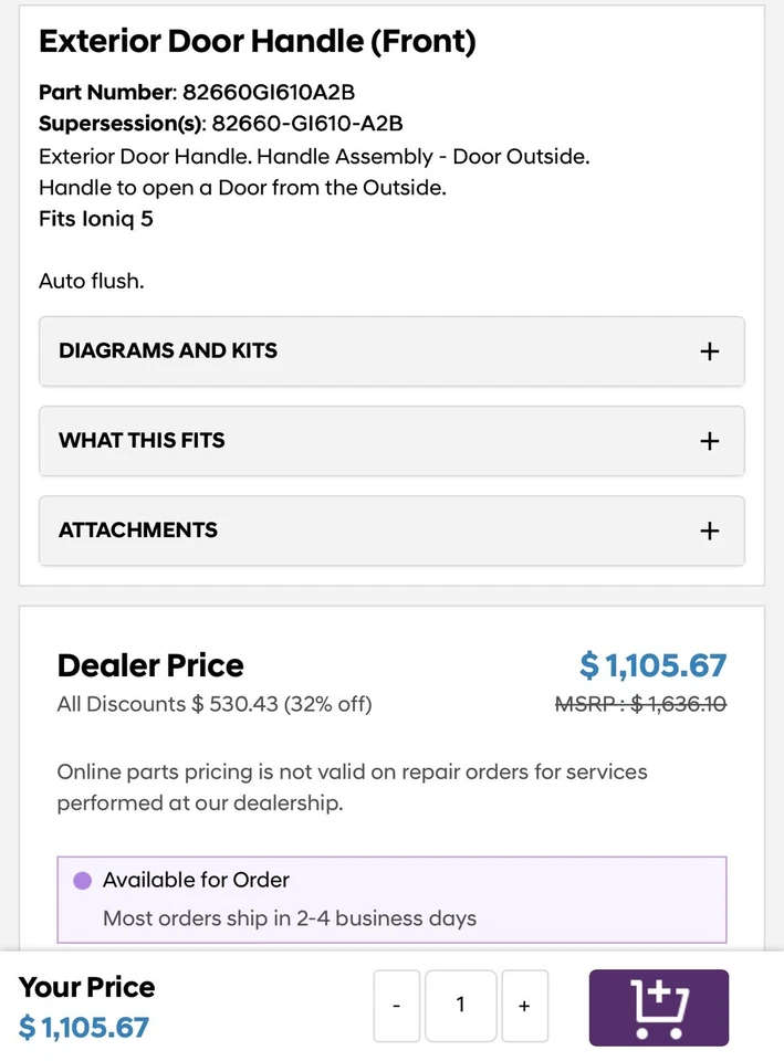 2022-2025 AZUL LÚCIDO U3P HYUNDAI IONIQ5 MAÇANETA EXTERNA FABRICANTE DE EQUIPAMENTO ORIGINAL 82660GI610A2B - Imagem 2 de 4