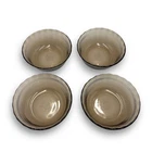 4 Pyrex Corning #465 Amber Custard Baking Cups Scalloped Edge 16 Oz 475ml