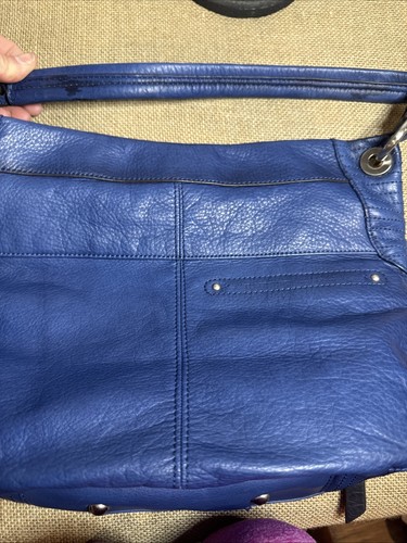 Borsa a tracolla B Makowsky in vera pelle blu royal tonnellate di tasche - Foto 21 di 24
