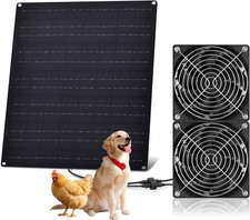 Solar Powered Fan 15W Waterproof Ventilation Exhaust for Chicken Coops