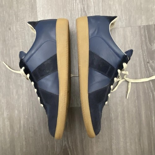 Maison Margiela GAT Sneakers Navy Blue Gum Men 9 42 Leather Low Tops Italy - 第 4/11 張圖片