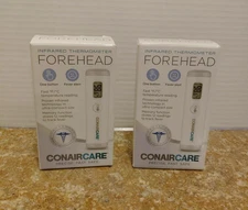 Conaircare Forehead Infrared Thermometer 2pc lot One Button Fever Alert NEW