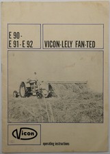 Operating Instructions For Vicon Lely Fan-Ted E 90, 91 & 92, c 1970's