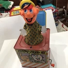 Vintage tin 1969 Mattel Frosty Fred Jack in the Box In Excellent Working Cond.